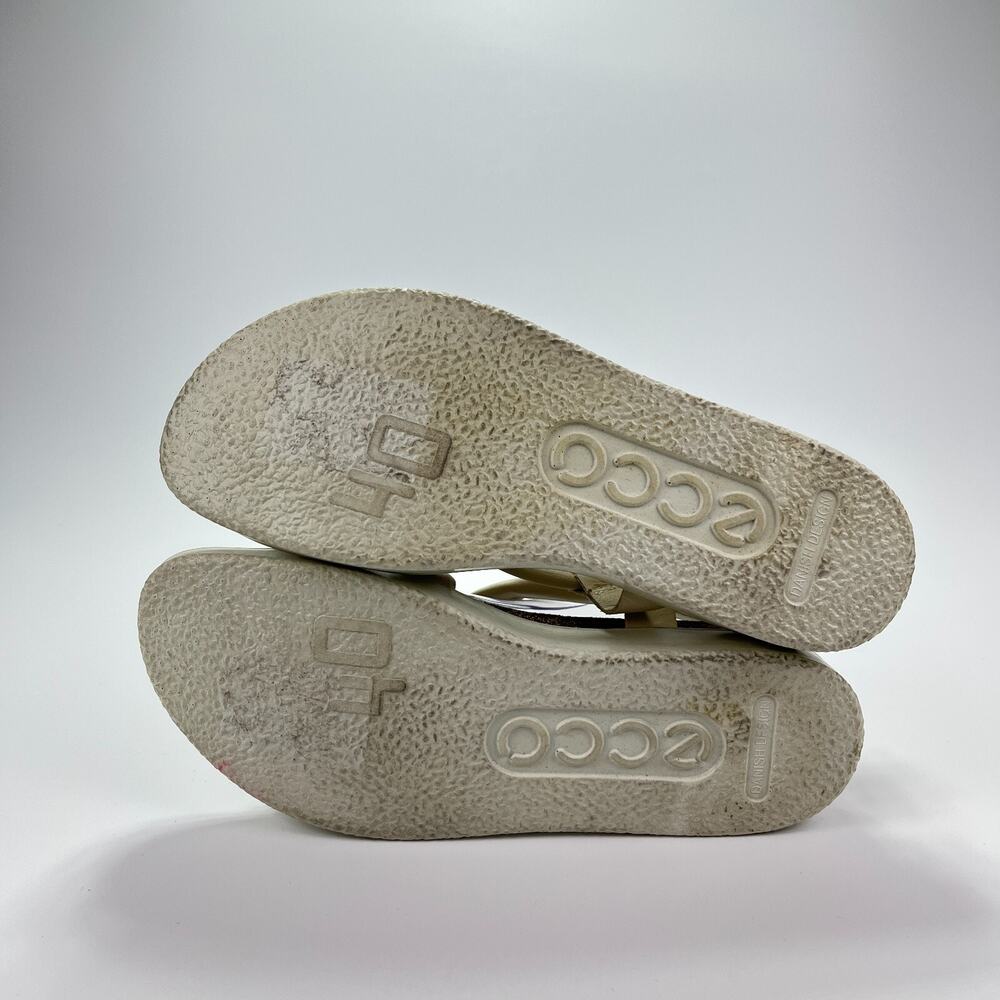 Ecco Corksphere Beige Limestone Open Toe Slip On Strappy Sandals Women 9-9.5 - Picture 10 of 11